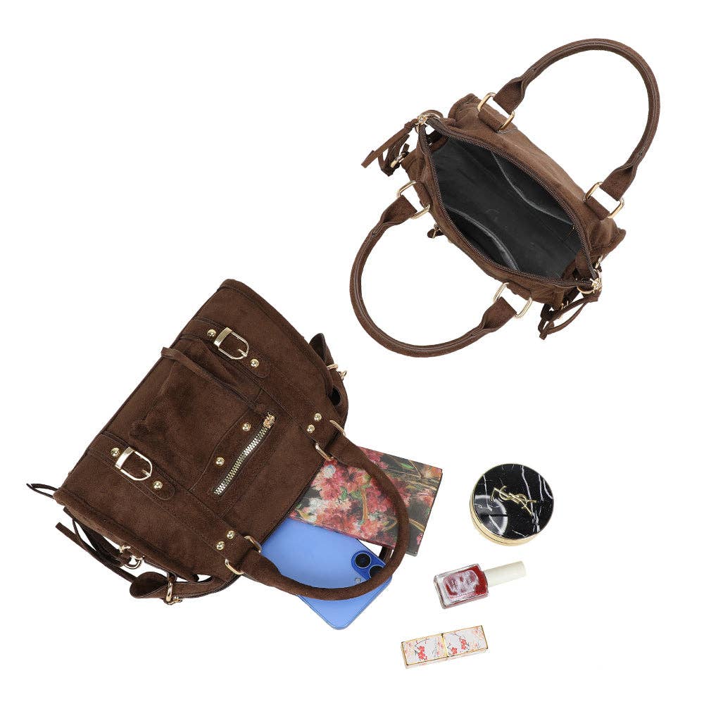 Skyla Pequeño Ante Dorado CAFÉ