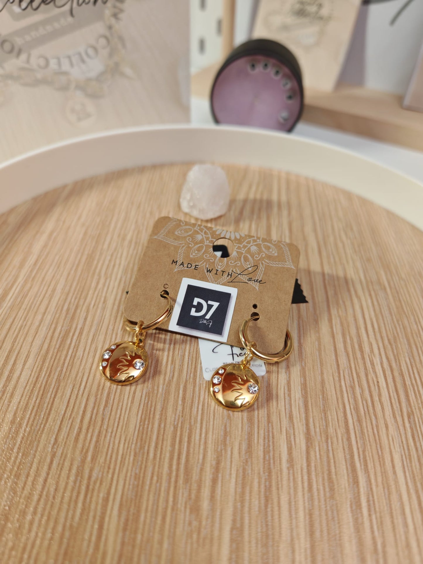 Pendientes Ónix Oro