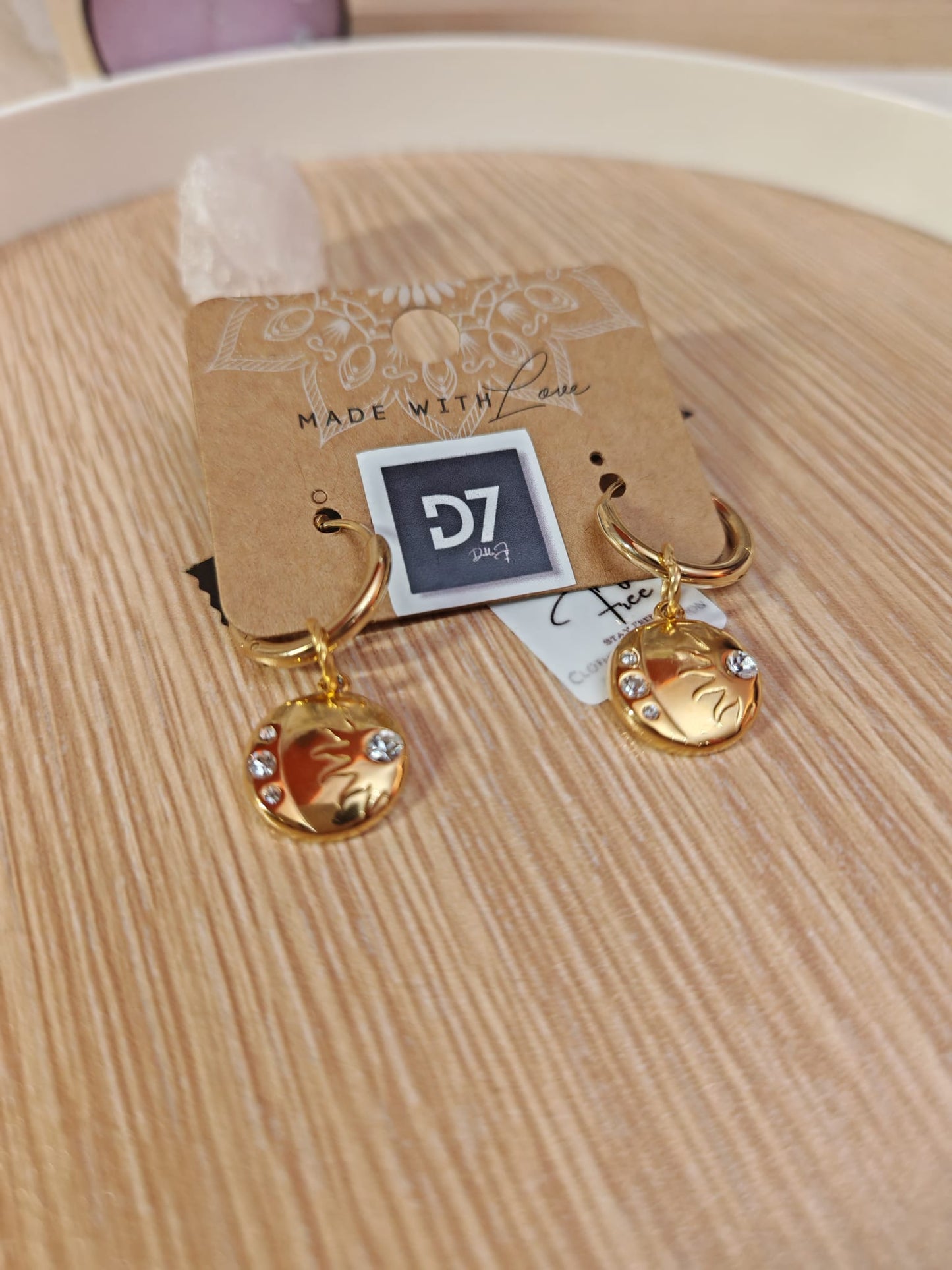 Pendientes Ónix Oro