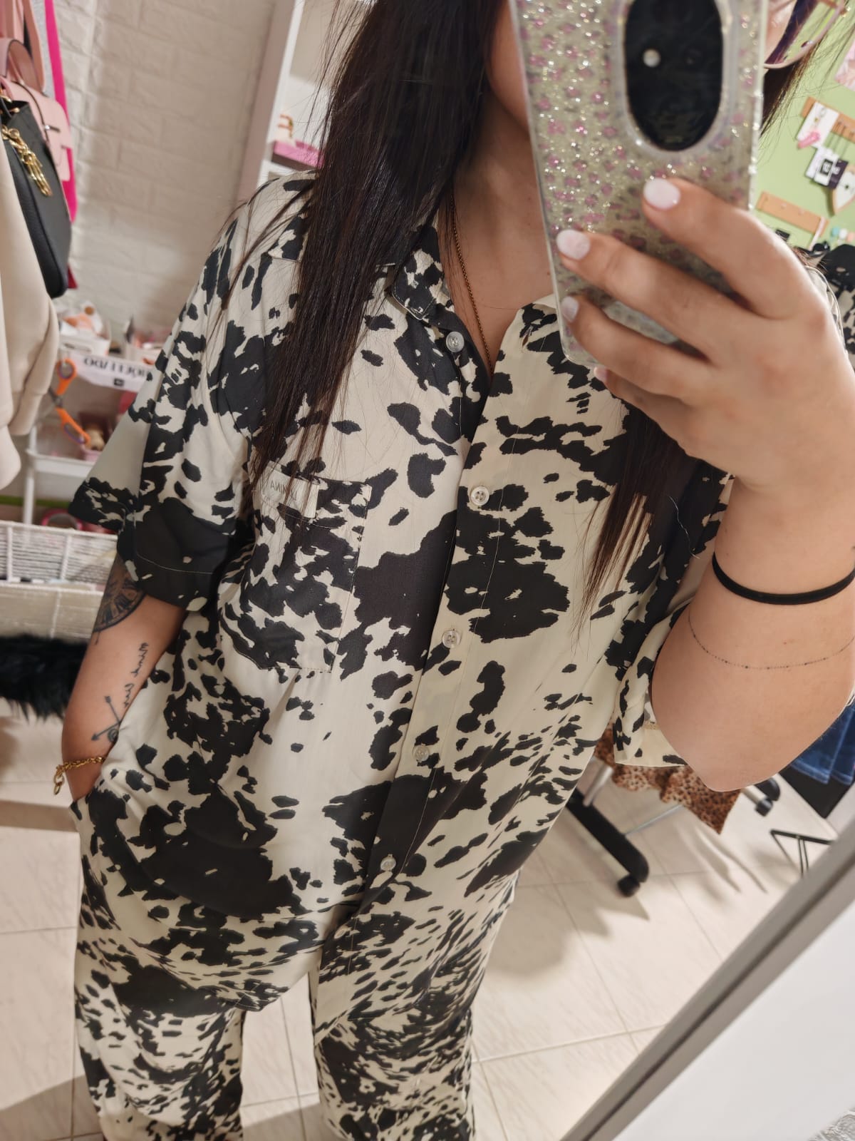 Camisa Cow Lum Negro