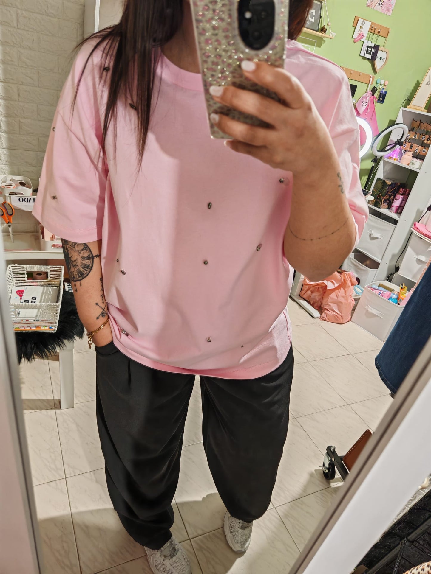 Camiseta Brillos Rosa Lum