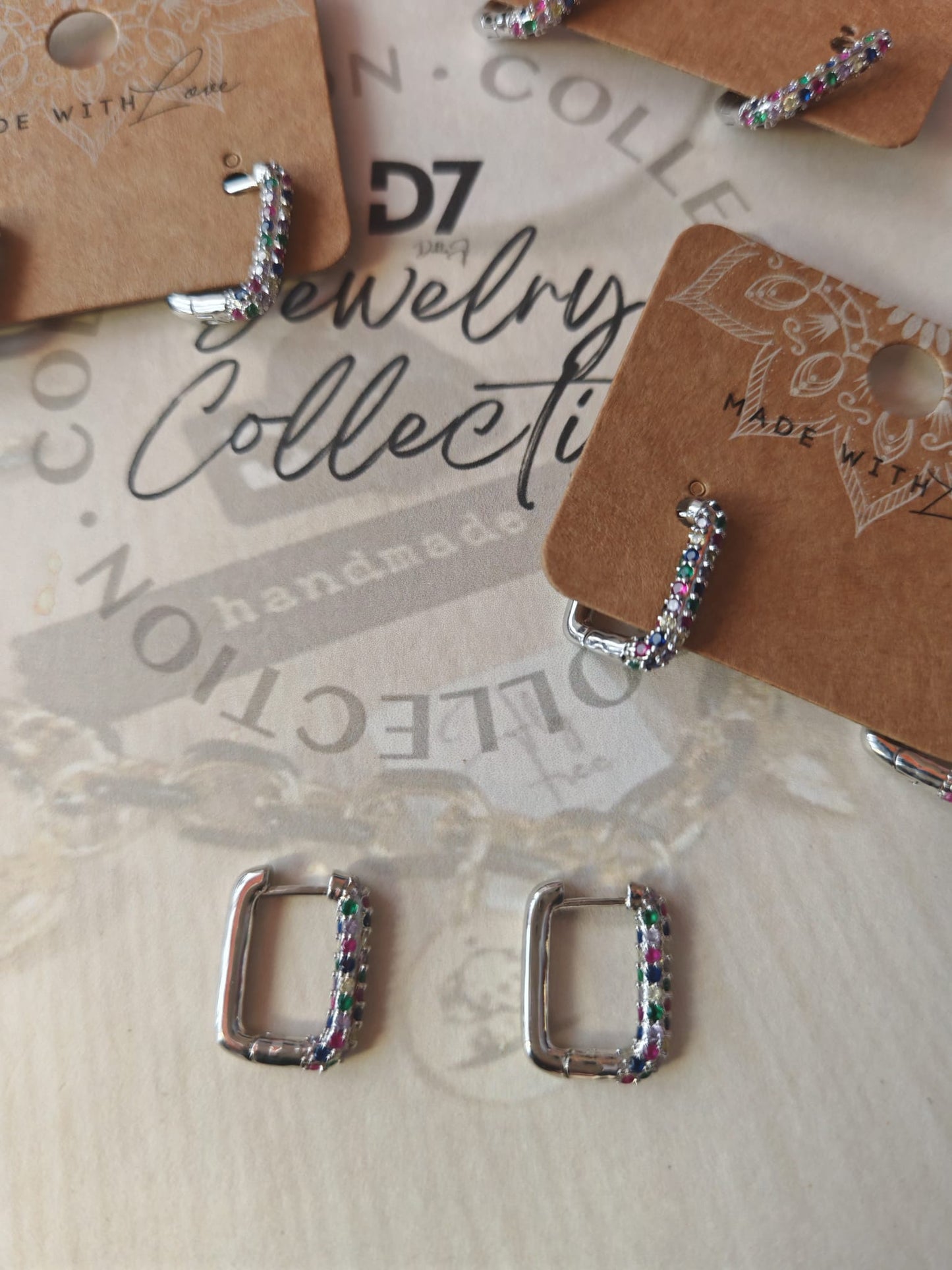 Pendientes GEO Plata Multi