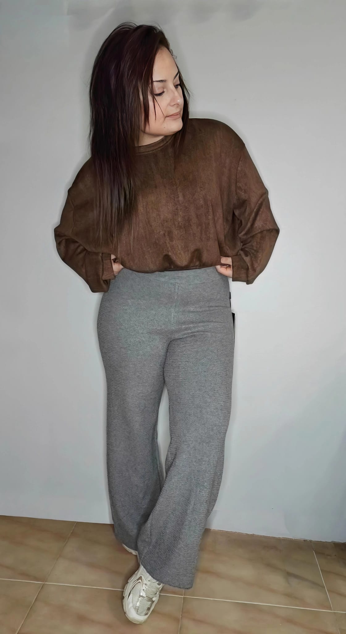 Pantalón de punto Telma Gris