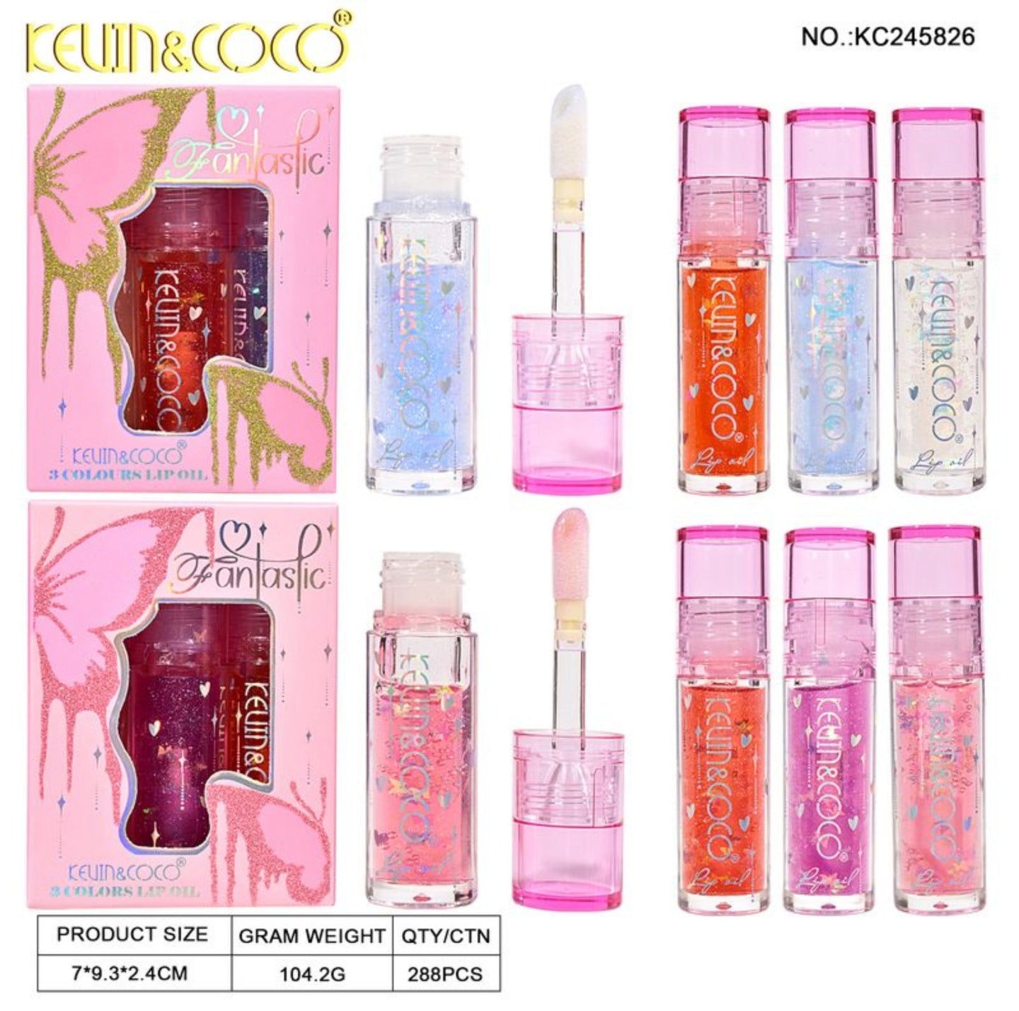 Set 3 Lip Oil Kevin & Coco