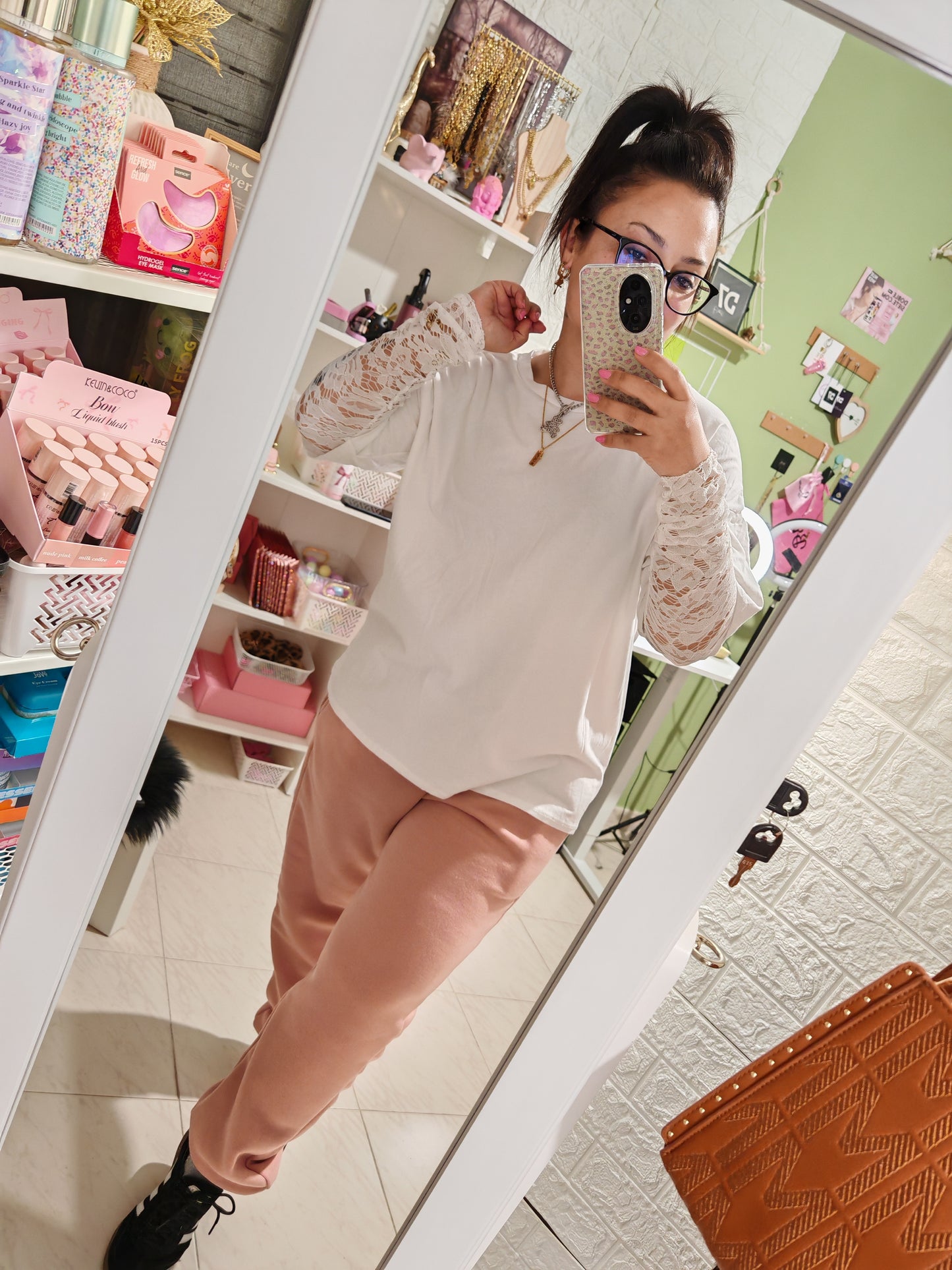 Camiseta Manga Encaje Colores