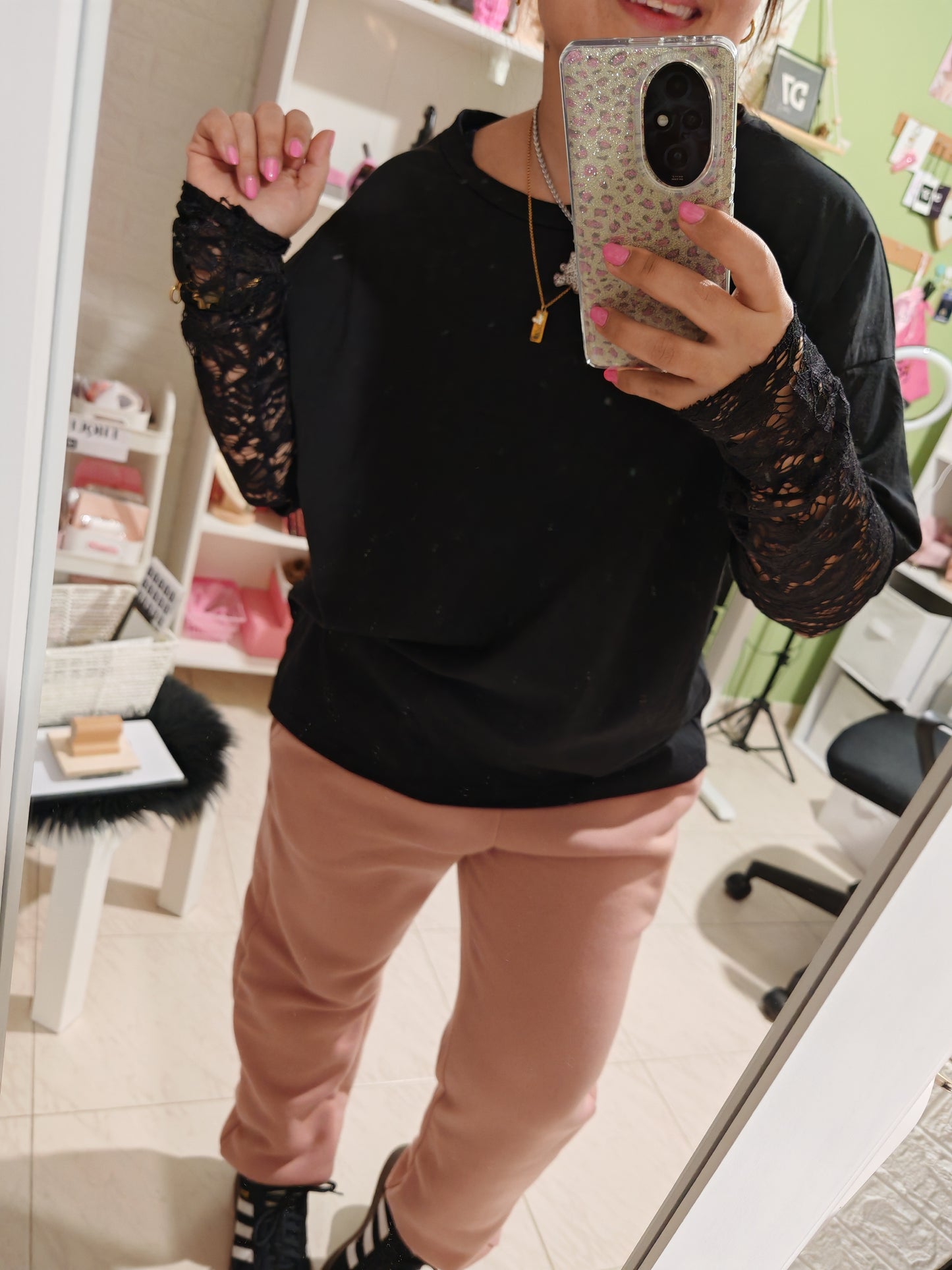 Camiseta Manga Encaje Colores
