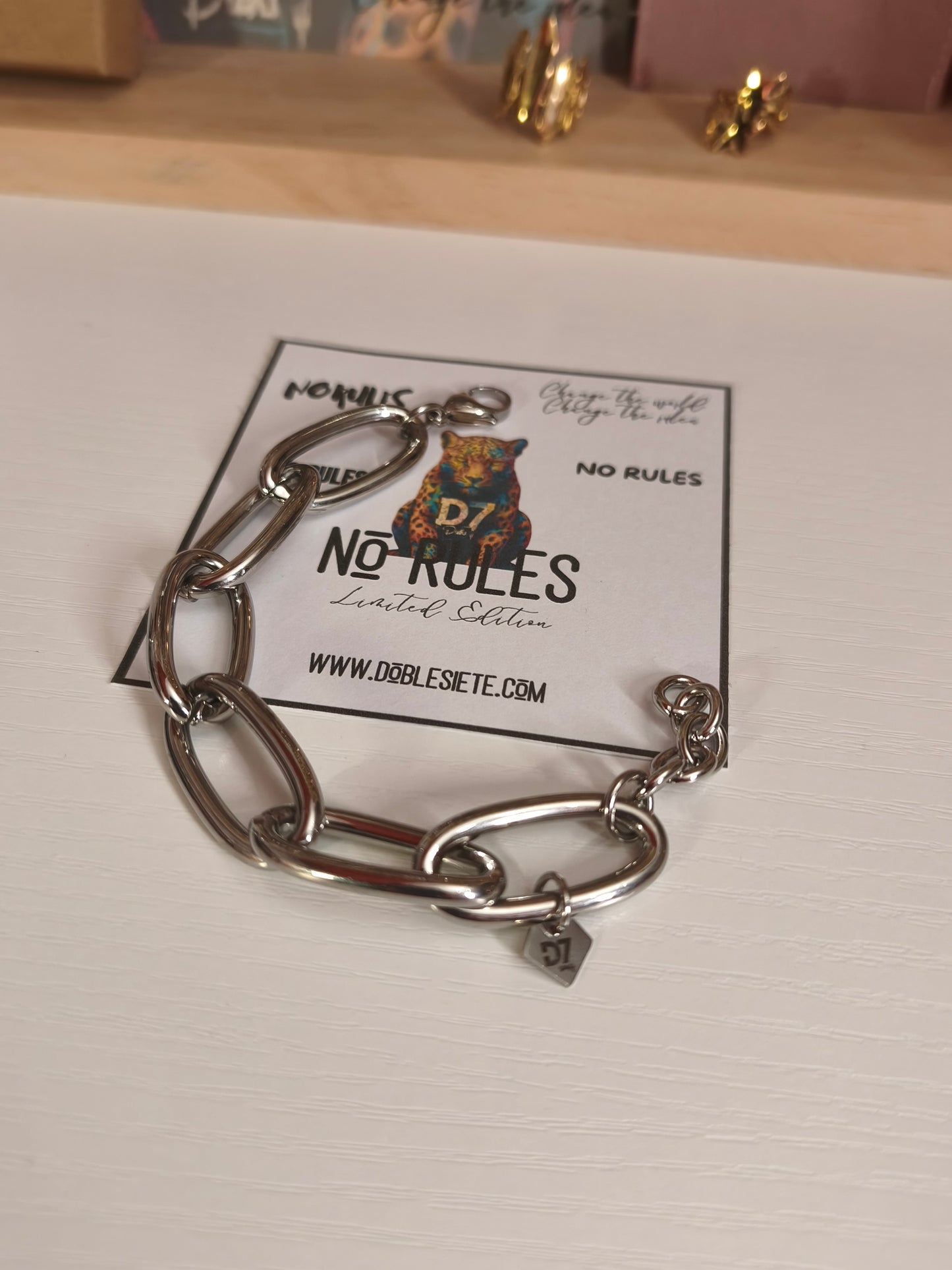 Pulsera Cleopatra Eslabones Plata NR - D7