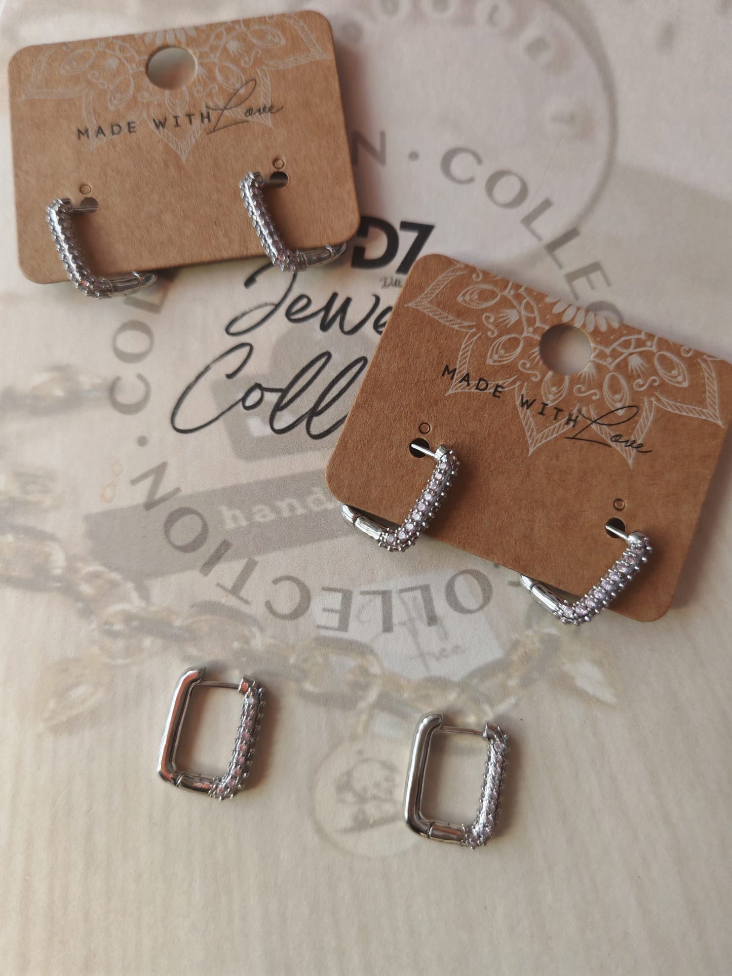 Pendientes GEO Plata Rosa