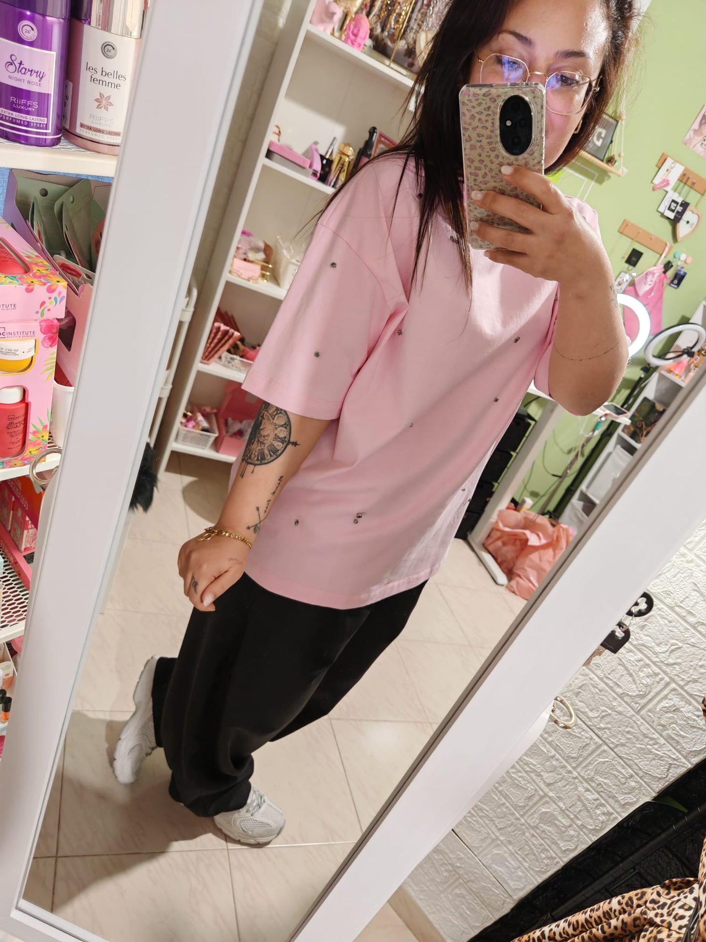 Camiseta Brillos Rosa Lum