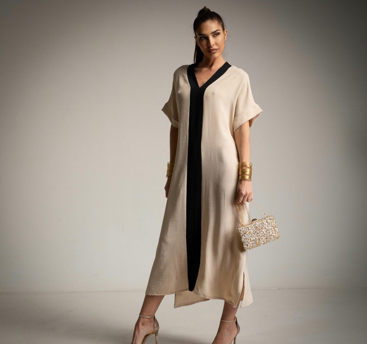 Vestido Kaftán Grecia Beige