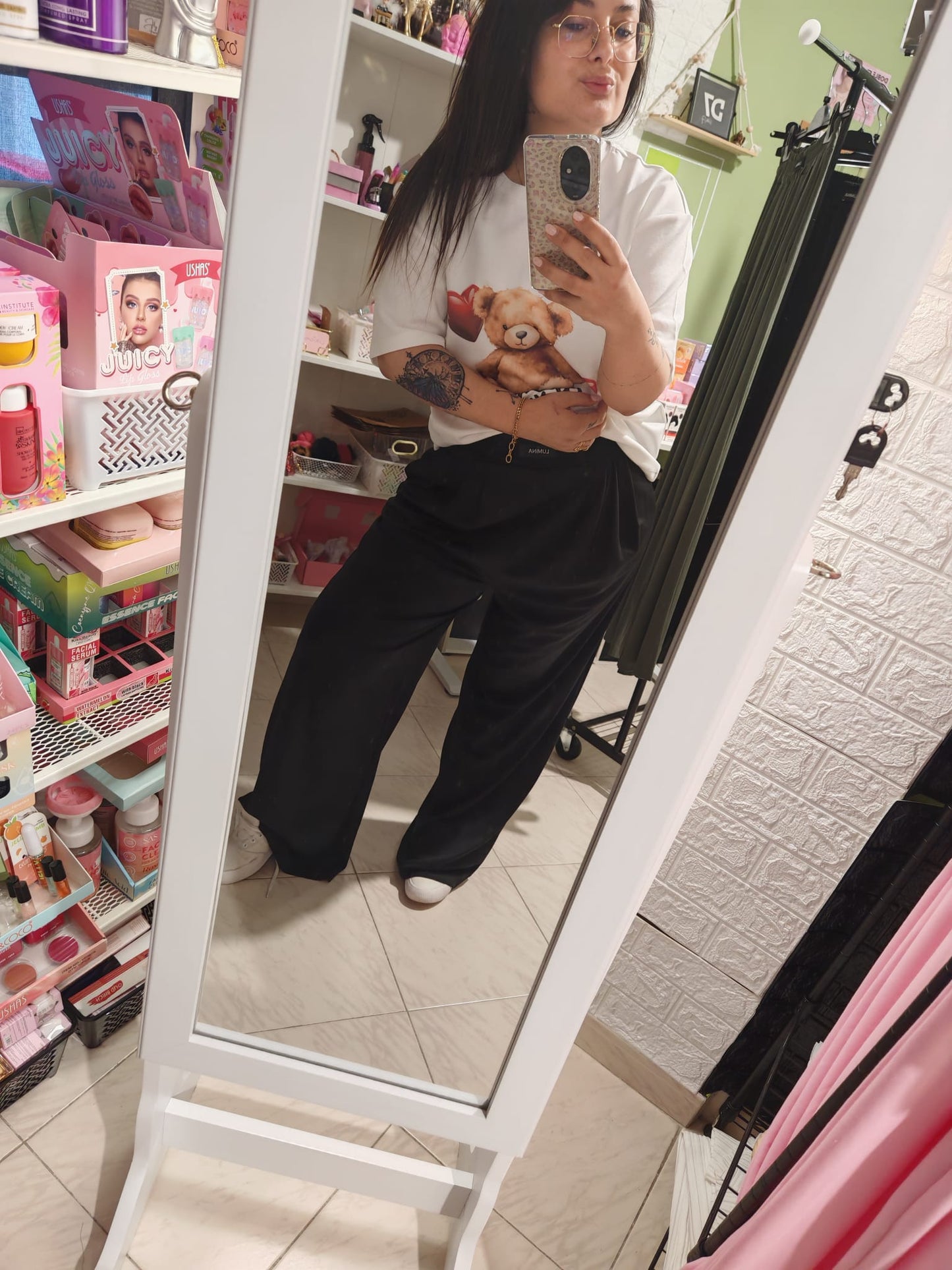 Pantalón ancho negro Lum
