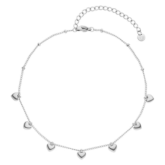 Tobillera Linda corazón | Acero inoxidable - Plata