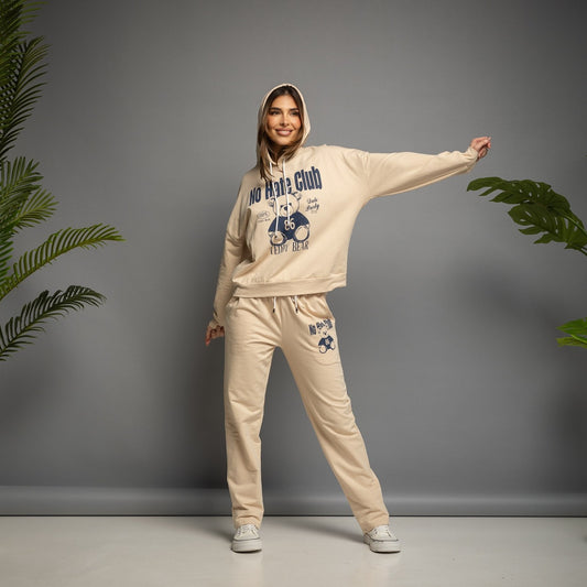 Conjunto No Hate Club TEDDY - Beige
