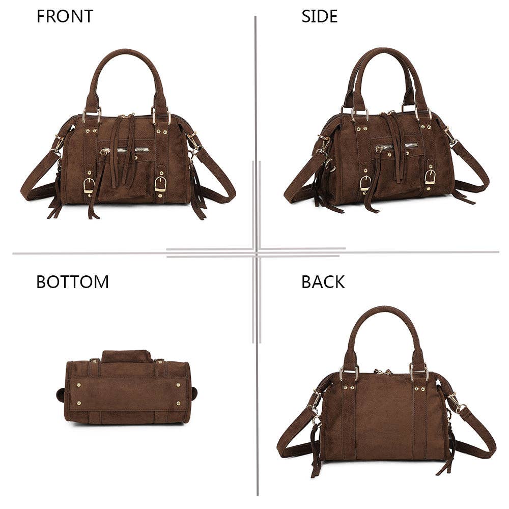 Skyla Pequeño Ante Dorado CAFÉ