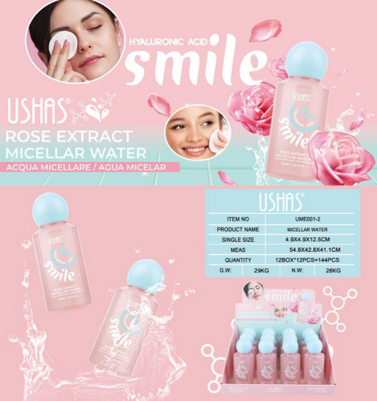 Agua Micelar Extracto de Rosas USHAS