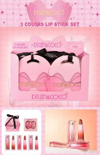 3 COLORES LIP STICK SET - KEVIN & COCO