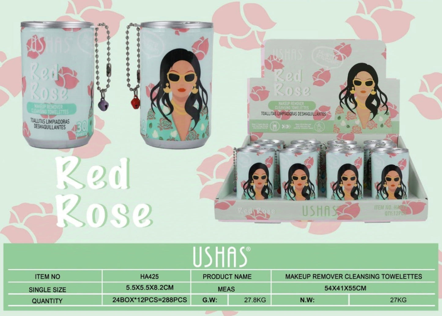 Toallitas Lata Red Rose