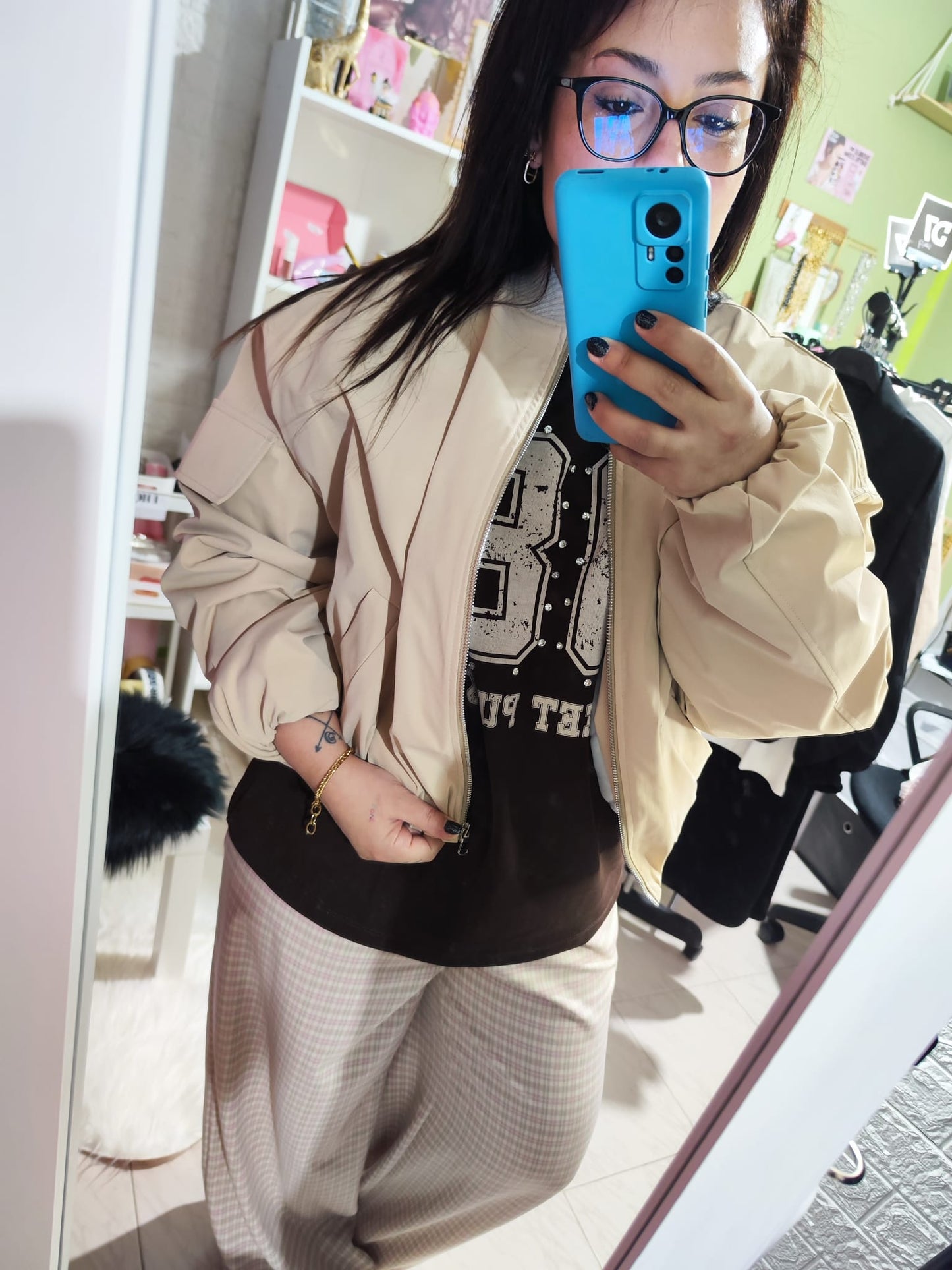 CHAQUETA BOMBER BEIGE LUM