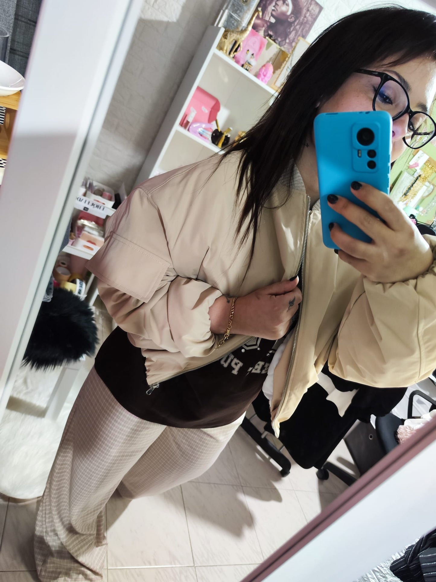 CHAQUETA BOMBER BEIGE LUM