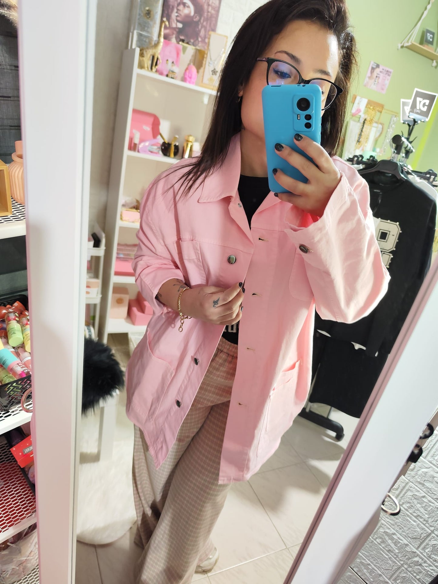 CHAQUETA OVERSIZE ROSA LUM