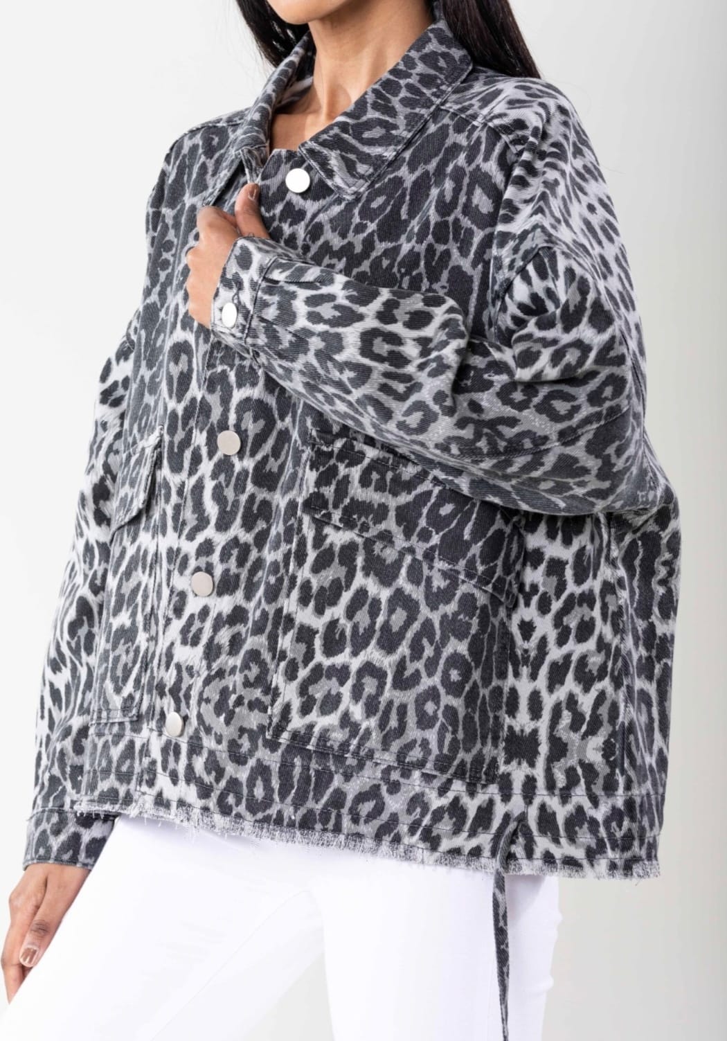 Chaqueta Print Gris Over Nina Carter