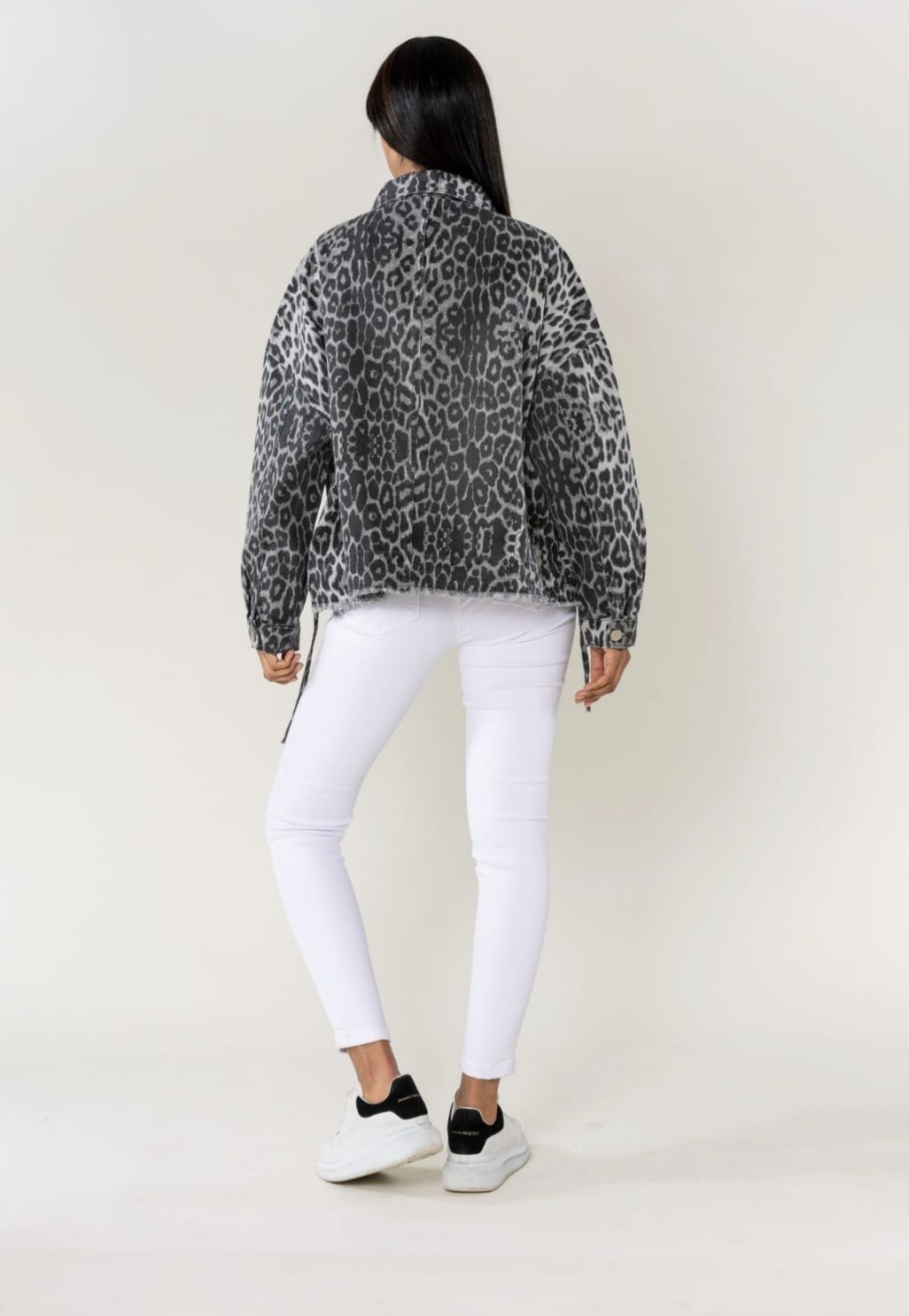 Chaqueta Print Gris Over Nina Carter