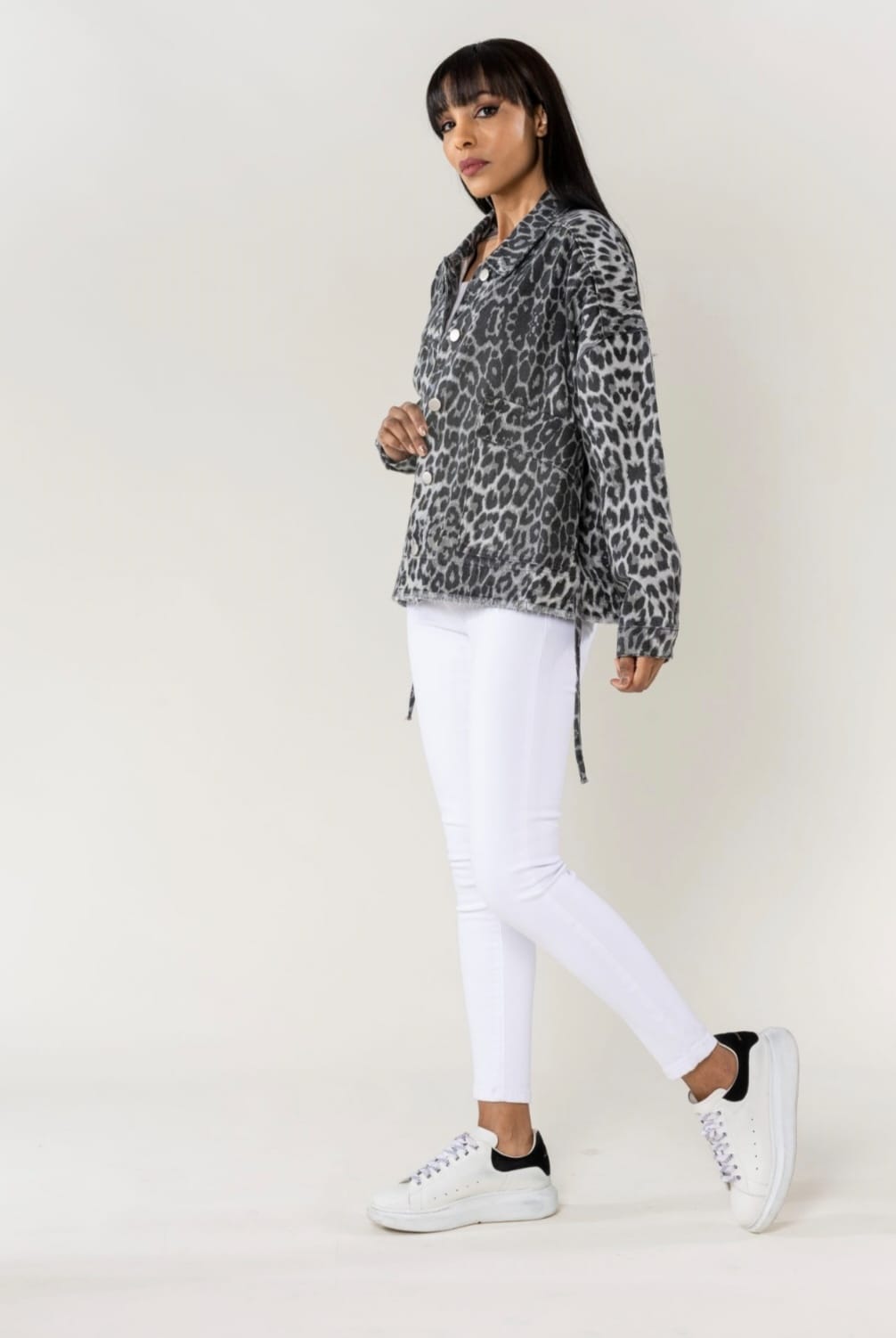 Chaqueta Print Gris Over Nina Carter