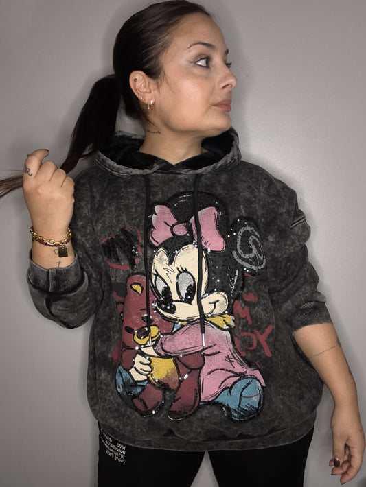Sudadera Minnie Acid Wash Premium