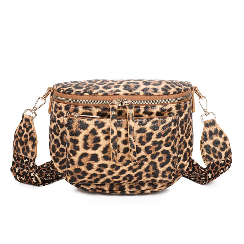 Riñonera Glamour Leopardo marrón