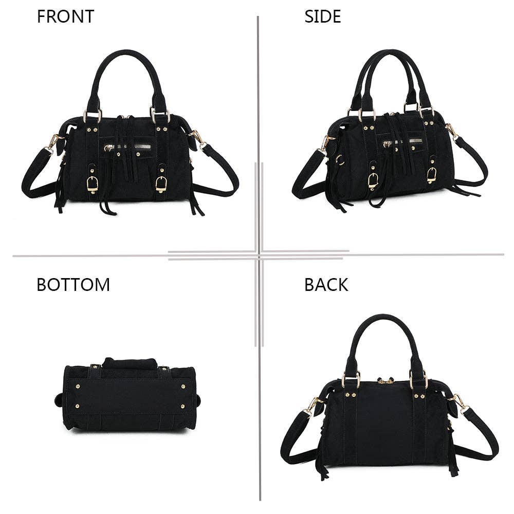 Skyla Pequeño Ante NEGRO Dorado