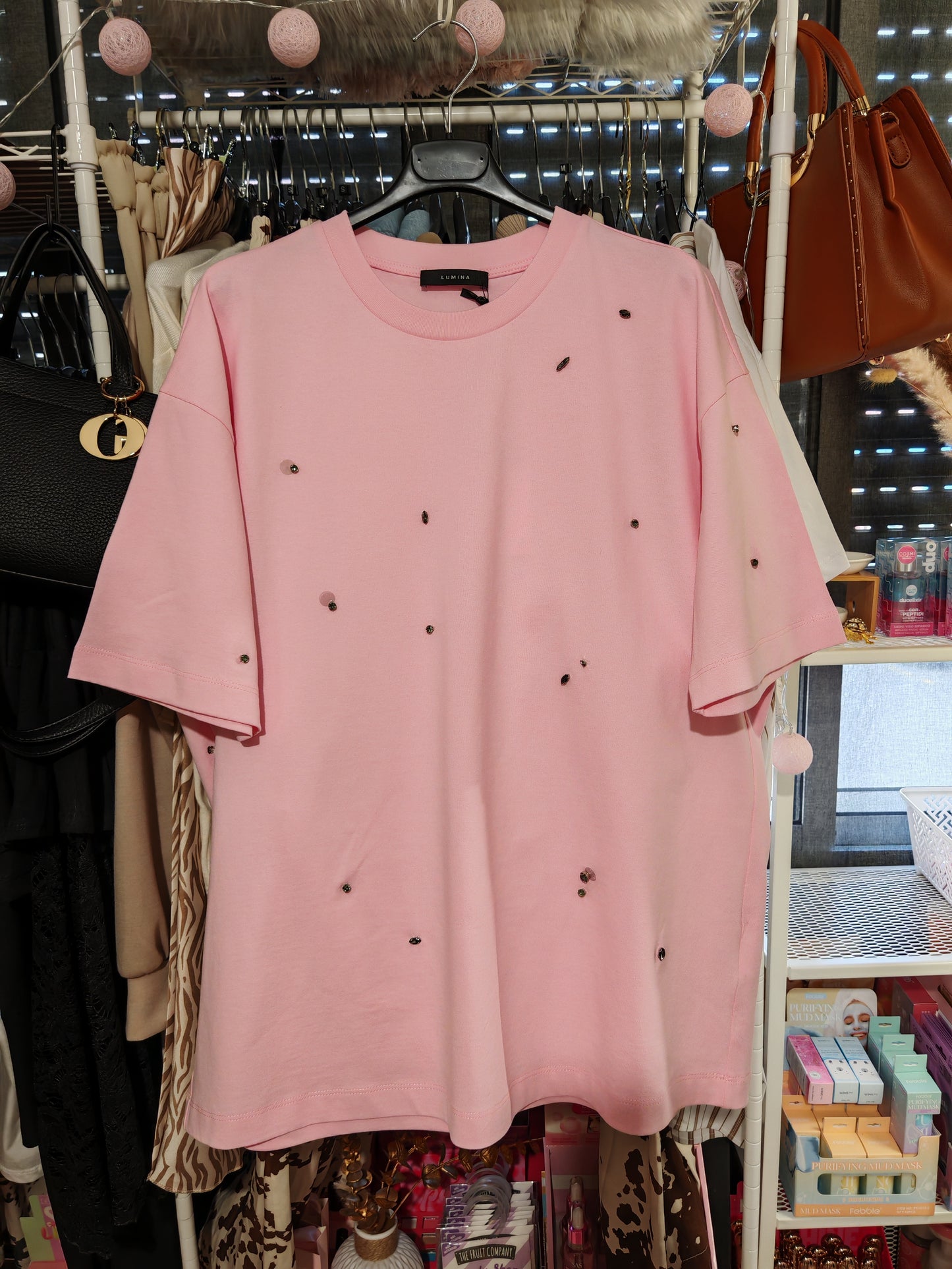 Camiseta Brillos Rosa Lum