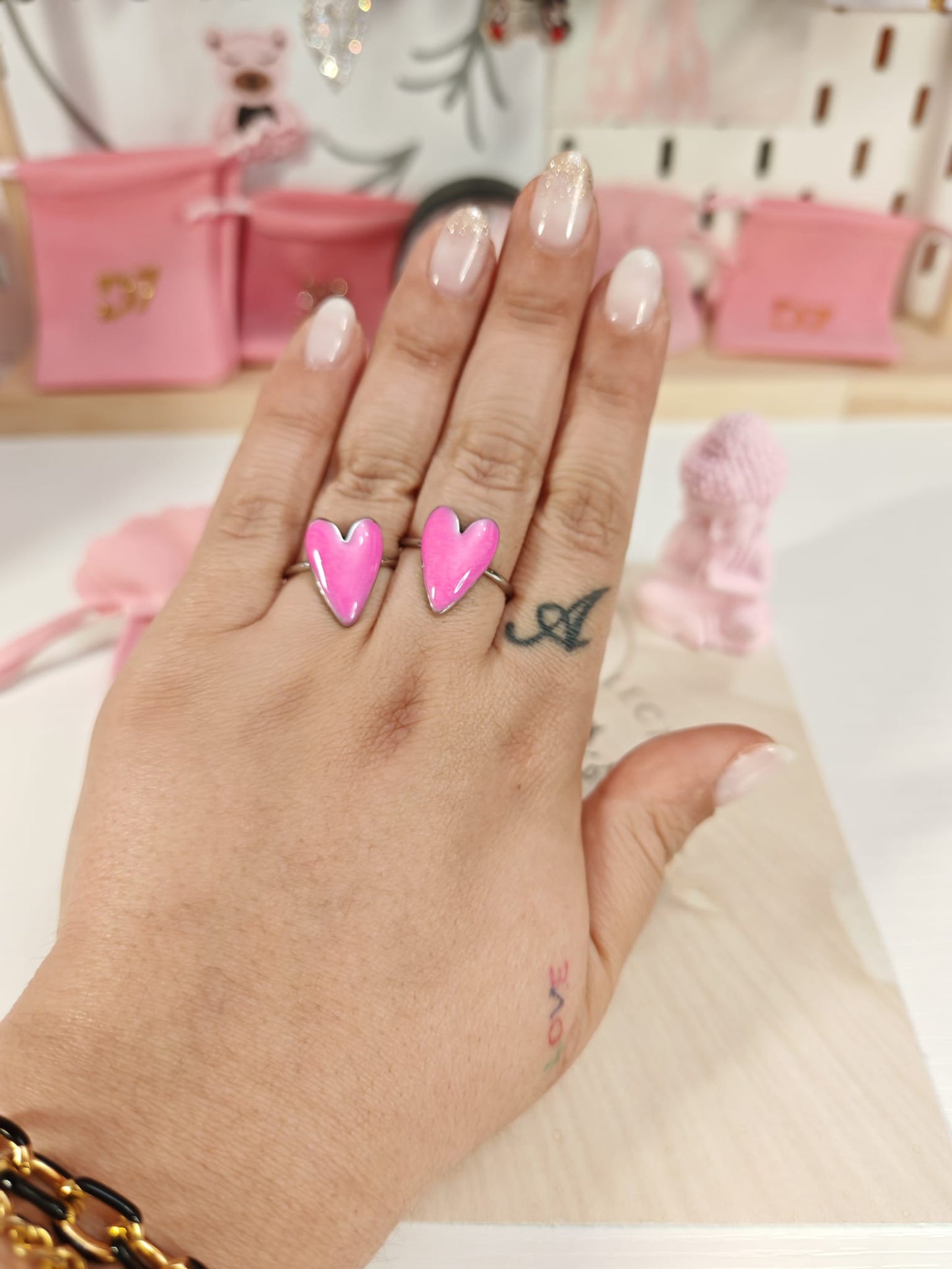 Anillo Pink Love  Plata
