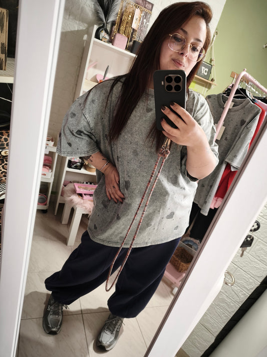 Camiseta Cora Strass Oversize