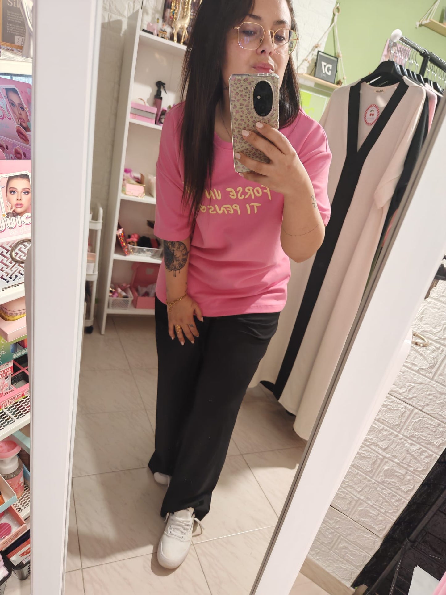 Camiseta "Ti Penso" Rosa Lum