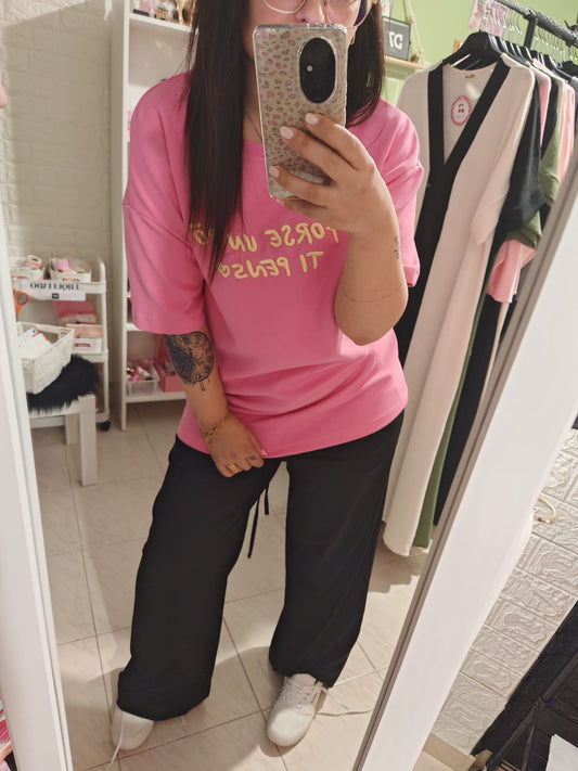 Camiseta "Ti Penso" Rosa Lum