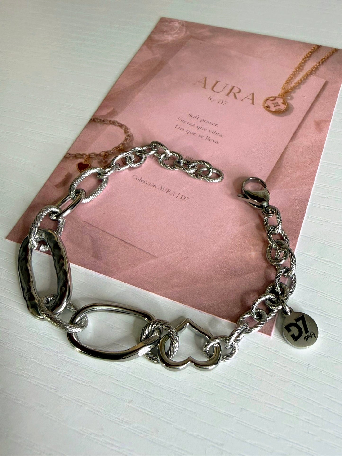 Pulsera LÚMENA PLATA – Colección AURA | D7