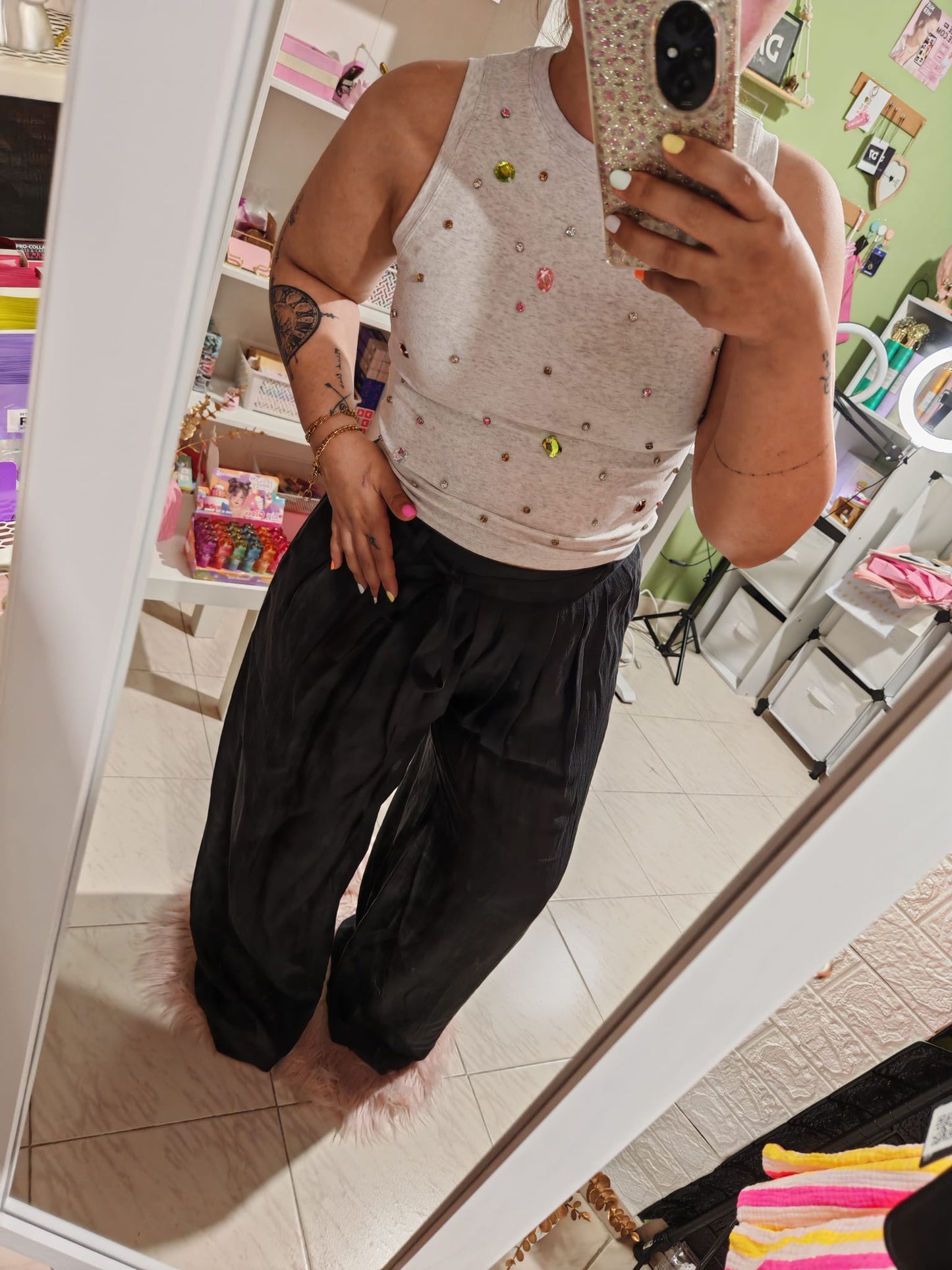 Pantalón Negro Ancho Lum