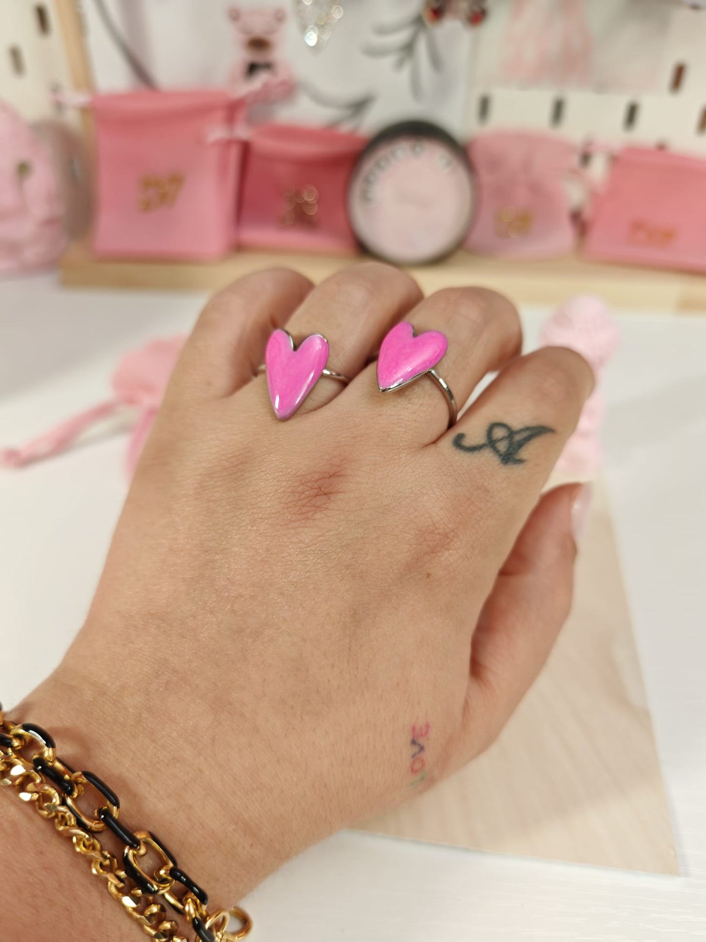 Anillo Pink Love  Plata