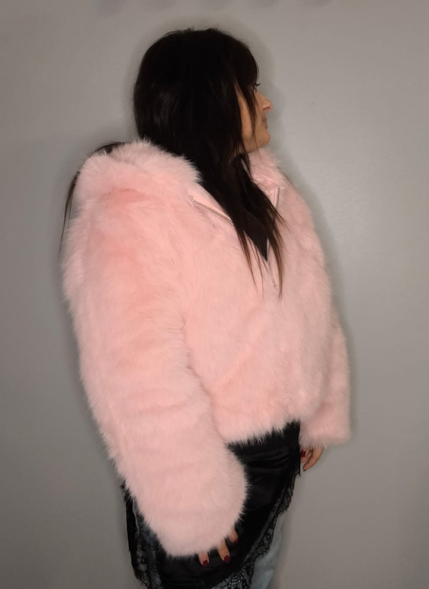 Abrigo Pelo Estela Rosa y Azul