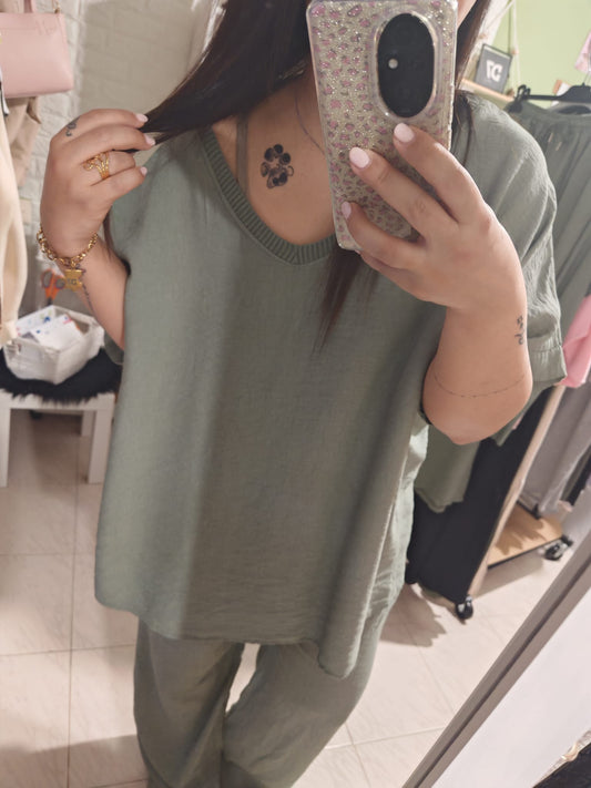 Camisola Bordados Verde