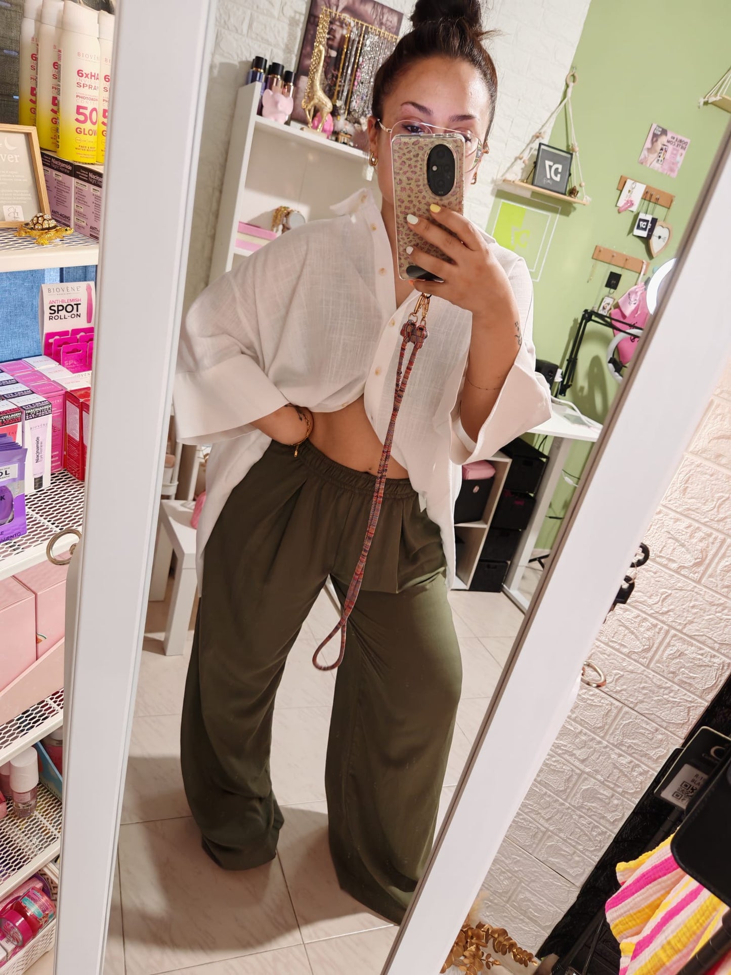 Pantalón Fluido Caqui Lum
