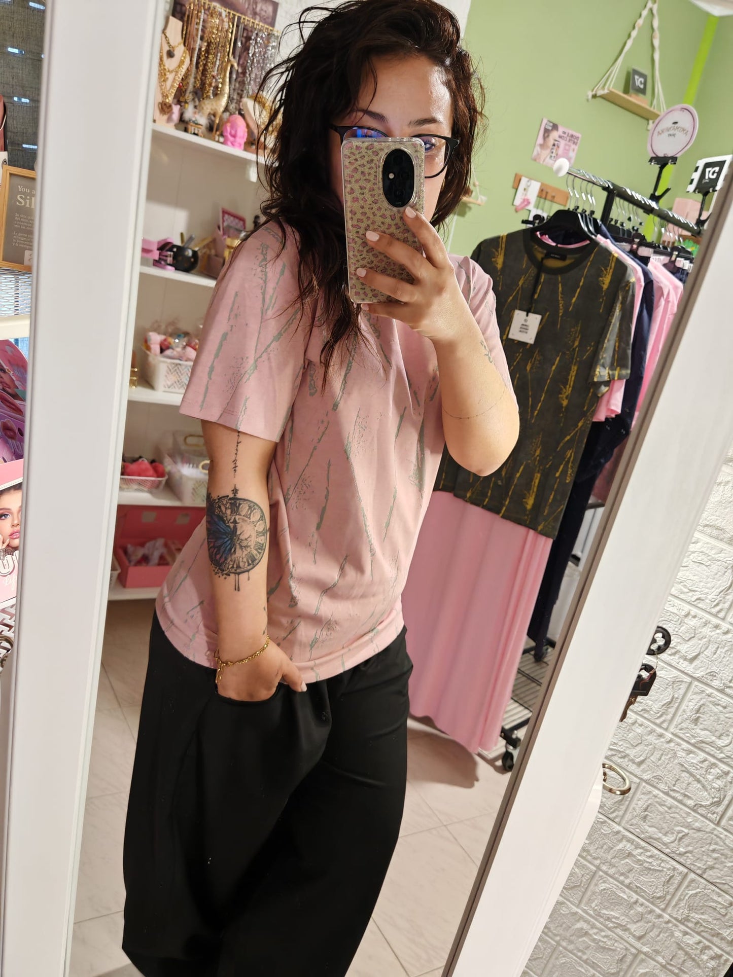 Camiseta Lavada Rosa Lum