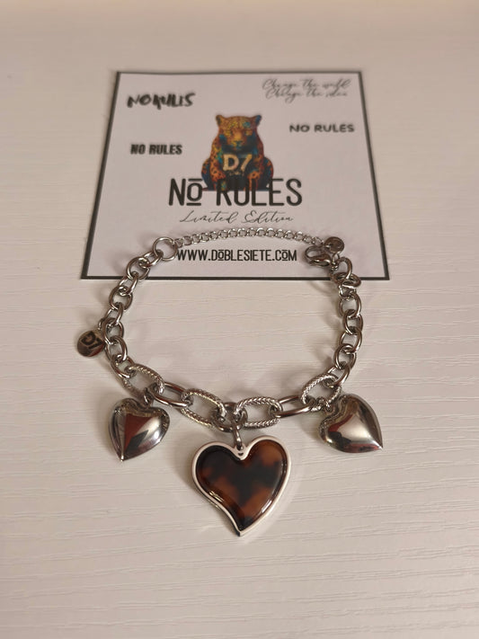 Pulsera Corazón Leopardo NR No Rules - D7