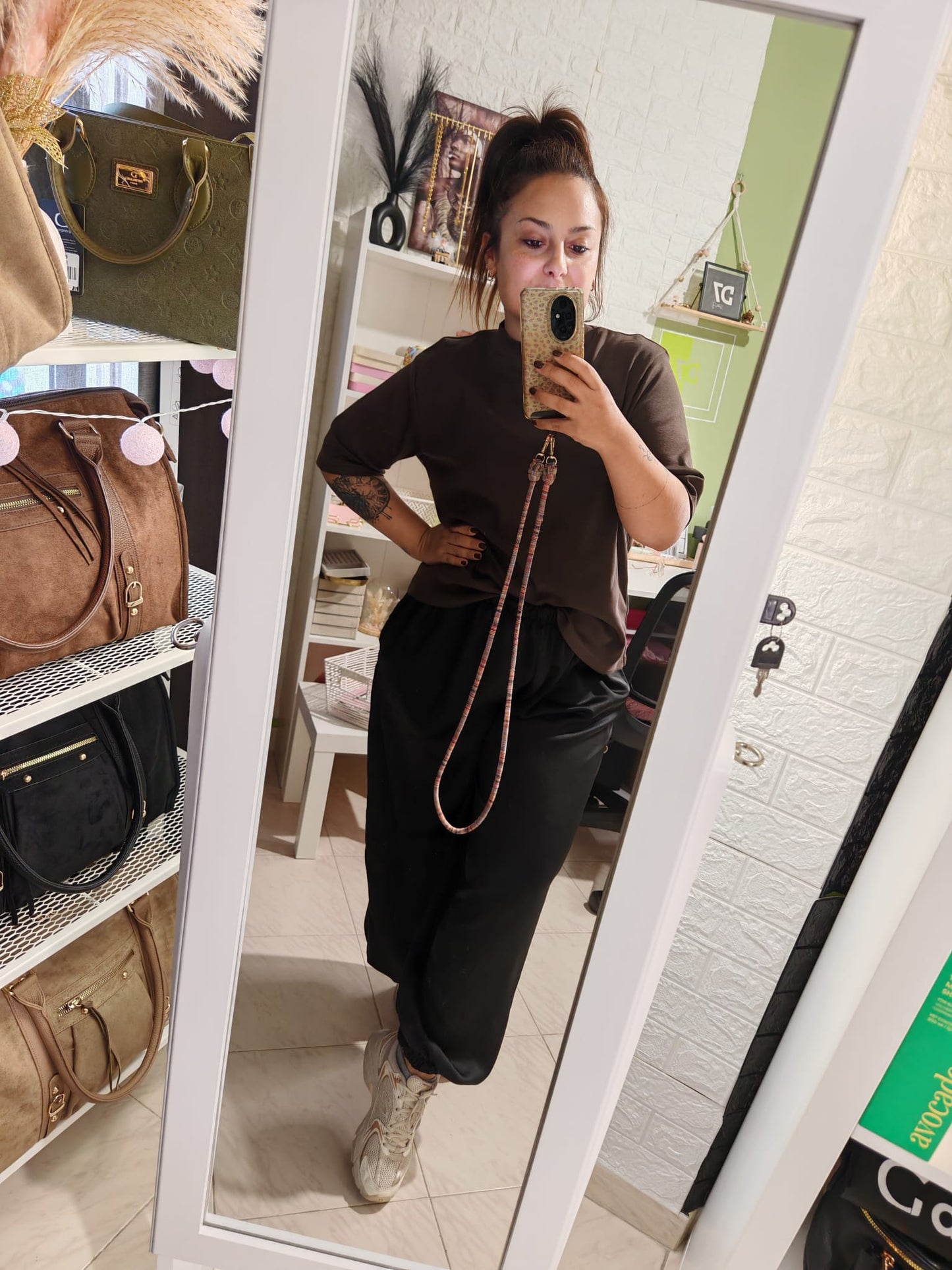 Pantalón Bombacho Satinado Negro