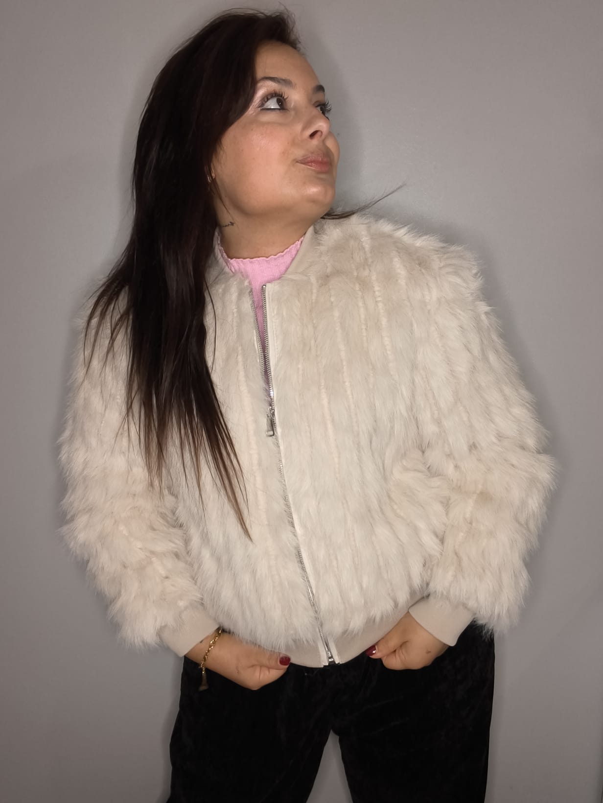 Bomber Pelo Claudia Beige