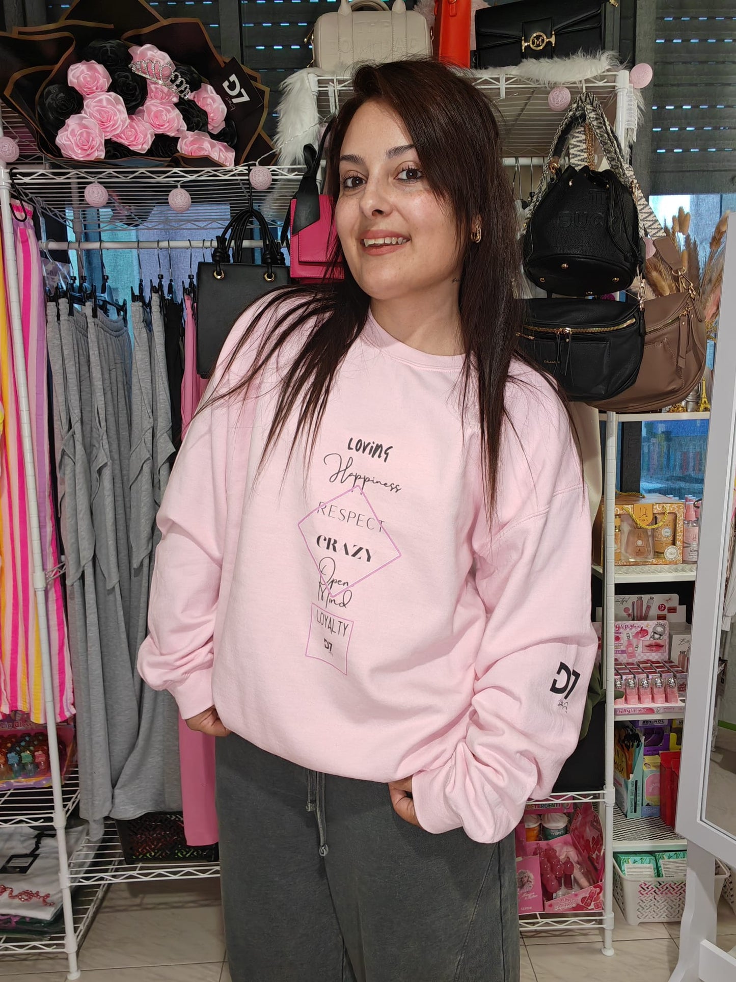 Sudadera Valores Rosa D7