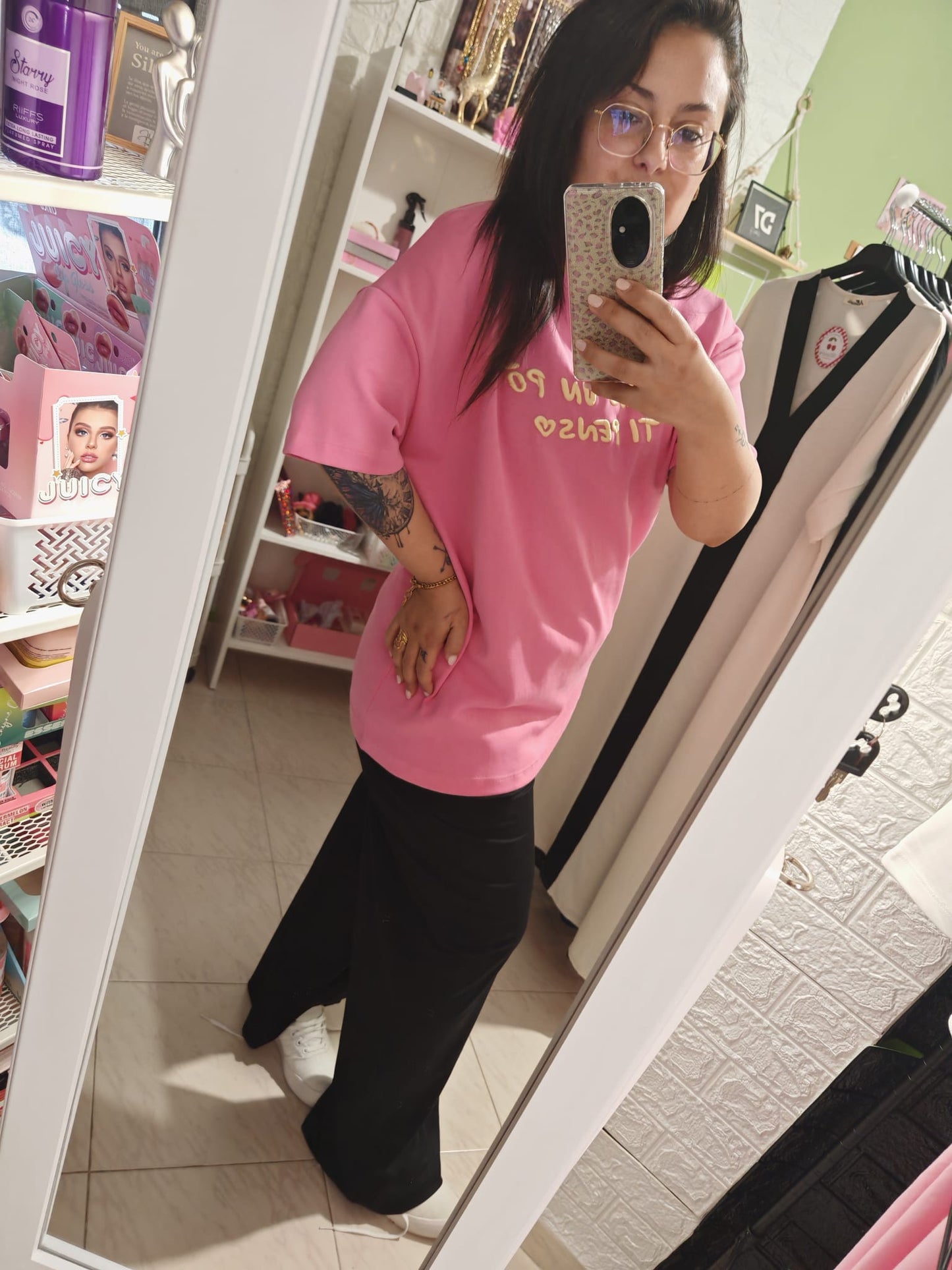 Camiseta "Ti Penso" Rosa Lum