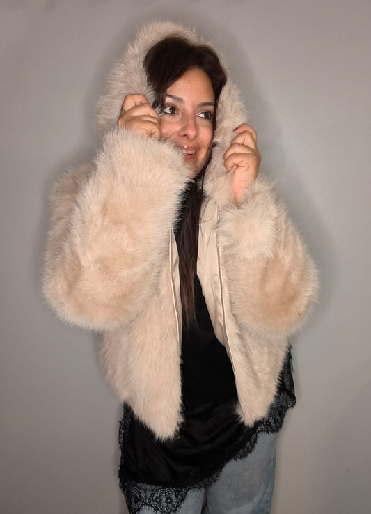 Abrigo Pelo Estela Beige