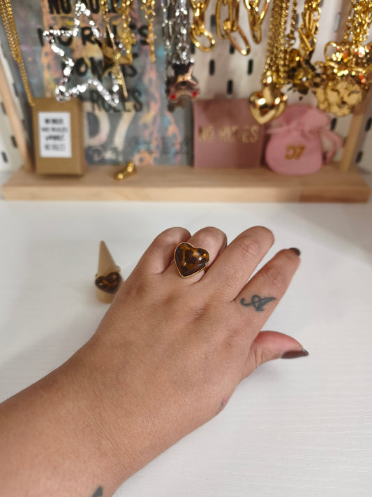 Anillo Leopardo Corazón