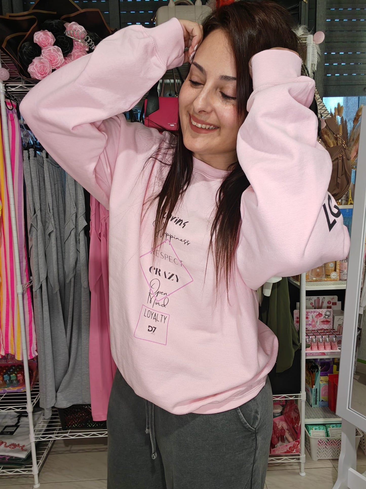 Sudadera Valores Rosa D7